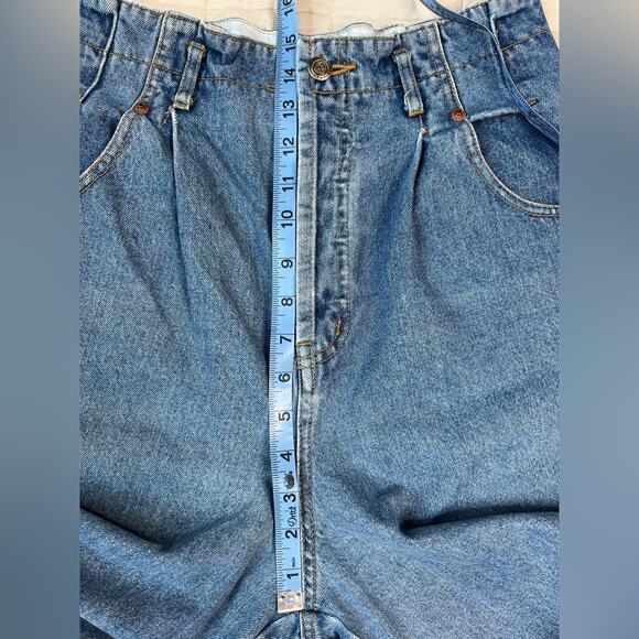 Vintage Forenza 100% Cotton Worn in Pleated High Rise Mom Jeans - 14 - Picture 10 of 13